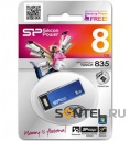 SP008GBUF2835V1B, USB - Silicon Power 8GB Touch 835 Blue