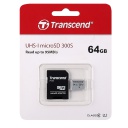 TS64GUSD300S-A,   MicroSD 64GB Transcend 300S UHS-I + SD 