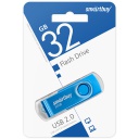 SB032GB2TWB, 32GB USB 2.0, Twist Blue, SmartBuy
