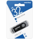 SB032GB2TWK, 32GB USB 2.0, Twist Black, SmartBuy