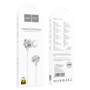    HOCO M96, Stereo Earphones, 1.2m, 3.5mm plug, elegant Silver