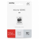 SB256GBSDCL10U3-01,   Micro SDXC 256GB Class 10 Pro U3 R/W:90/70 MB/s,  , Smart