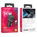    2xUSB Borofone BZ21A,  Micro, 36W QC 3.0, 