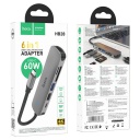 Type-C Adapter Hoco HB28 (HDTV+USB3.0+USB2.0+SD+TF+PD 60W) 