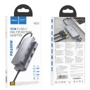 Type-C HUB Hoco HB33, 2xUSB 2.0/1xUSB 3.0/HDTV/VGA/RJ45/SD/MicroSD/CardReader, 