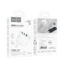    Hoco C115A, USB + 2xType-C,  Type-C To Type-C, QC 3.0, PD 65W, 