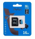   MicroSD  16GB  Netac  P500  Standard  Class 10  UHS-I (90 Mb/s) + SD 