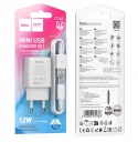 ������� �������� ���������� HOCO C134A, 1*USB 2.4A 12W + ������ Type-C, �����