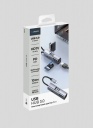 USB-��� 7 � 1 USB-C - USB-A3.0 + 2�USB-C + USB-C PD100�� + HDMI + SD + microSD, �����, Deppa 73146