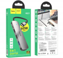  Hoco HB27 Type-C multi-function converter (HDTV+USB3.0+USB2.0x2+PD) metal gray