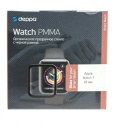 Стекло органическое прозрачное с черной рамкой для Apple Watch 7 (45mm) Deppa
